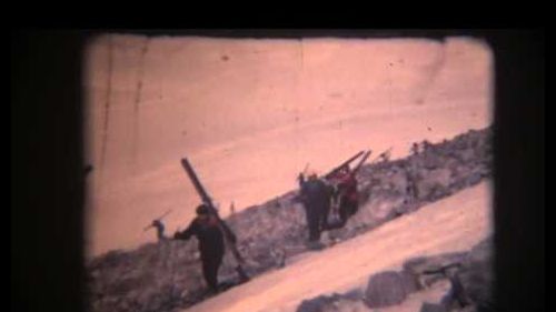 Passo dello Stelvio, hotel Livrio anno 1959, sciare negli Anni Cinquanta, filmino normal 8