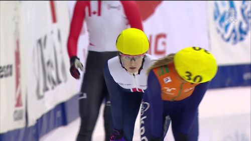 Elise christie /women`s 500m semifinal #1 - isu world cup short track speed skating toronto
