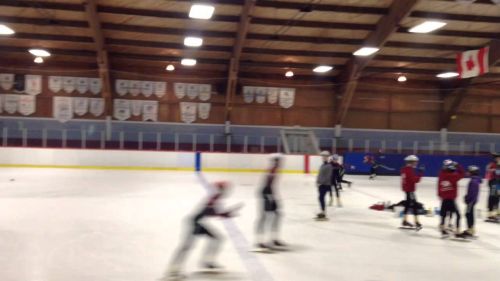 Short track speed skating training camp at hampton nb, canada