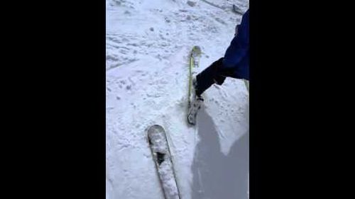 Jamie's skiing skills on the 9th day at belalp 20160328