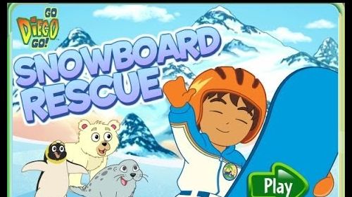 Go diego go snowboard rescue games for kids - gry dla dzieci