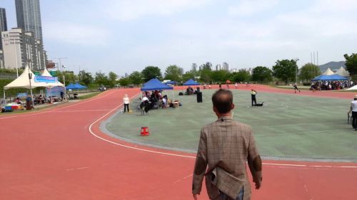Inline speed skating game - senior men 1000m final - seoul inline skating union