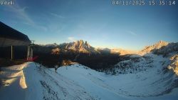 Webcam Pista Vitelli con vista sul Passo Tre Croci e Tre Cime di Lavaredo