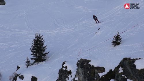 Discesa freeride con gli sci femminile vincente a verbier freeride week 1* 2020 - anne ruud (nor)
