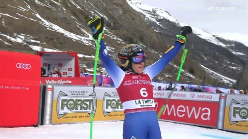 Federica brignone trionfa in casa a la thuile. pettorale rosso in super-g e coppa del mondo generale a un passo, il video