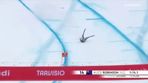 Volo spaventoso di Robinson: sta bene, ma Goggia e Aicher si preoccupano