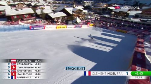 Slalom perfetto per clément noël nella prima manche dello slalom di adelboden