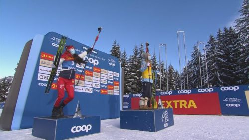 Sul podio femminile del tour de ski si balla