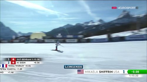 Mikaela shiffrin davanti a tutte nella prima manche del gigante di cortina2021