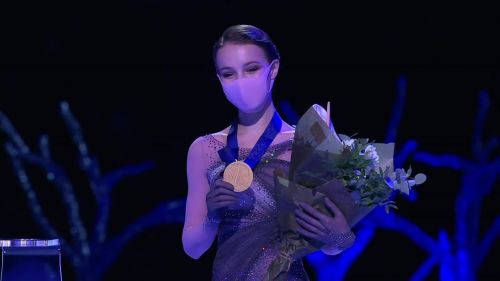 Il podio del programma libero: tripletta russa