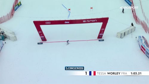 Tessa worley in testa dopo la prima manche del gigante di lienz - sci alpino, coppa del mondo 2021/2022