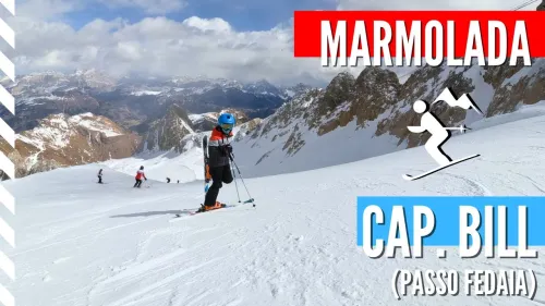 Marmolada glacier ski slope from Punta Rocca (3265 m.) to Capanna Bill (Fedaia) - Discesa integrale