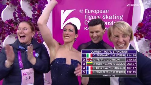 Charlene guignard/marco fabbri, si confermano campioni d'europa della danza! rivivi il programma e l'esplosione di gioia