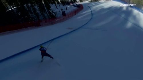 Spavento per cochran-siegle in discesa! atterra su un salto, perde l'equilibrio ma resta in piedi