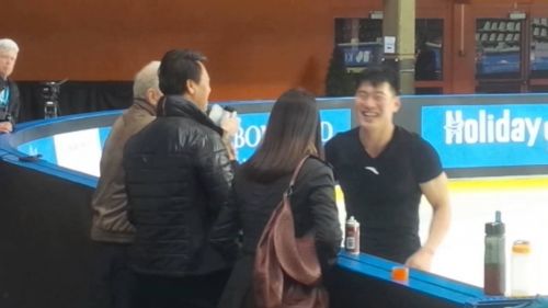 Cheng peng / hao zhang (chn) - trophèe eric bompard, 2015 - training