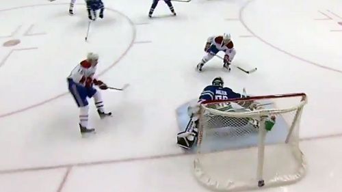 Miller slides across crease to rob desharnais