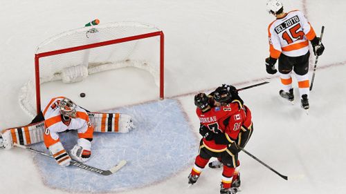 Il goal vincente di backlund contro i flyers