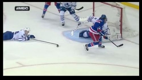 Il goal di zuccarello per la vittoria dei rangers