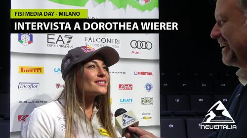 Dorothea Wierer al microfono di Dario Puppo - FISI Media Day, Milano