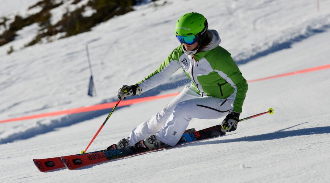 Isabel Anghilante al test di Volkl Racetiger Speedwall GS Pro (2018)