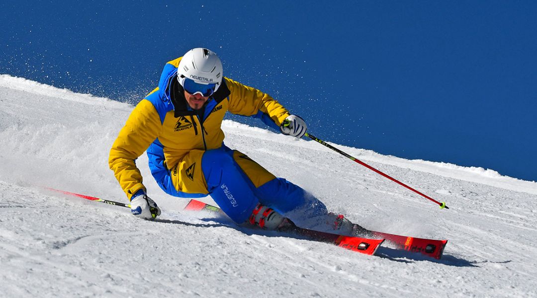 Giordano Magri al test di Volkl Racetiger GS (2020)